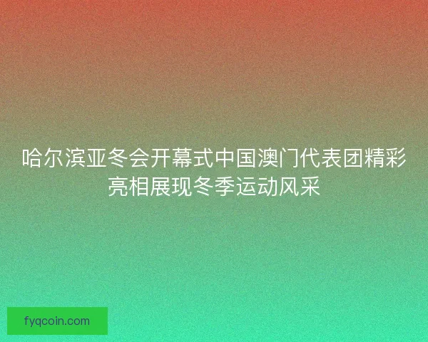 哈尔滨亚冬会开幕式中国澳门代表团精彩亮相展现冬季运动风采